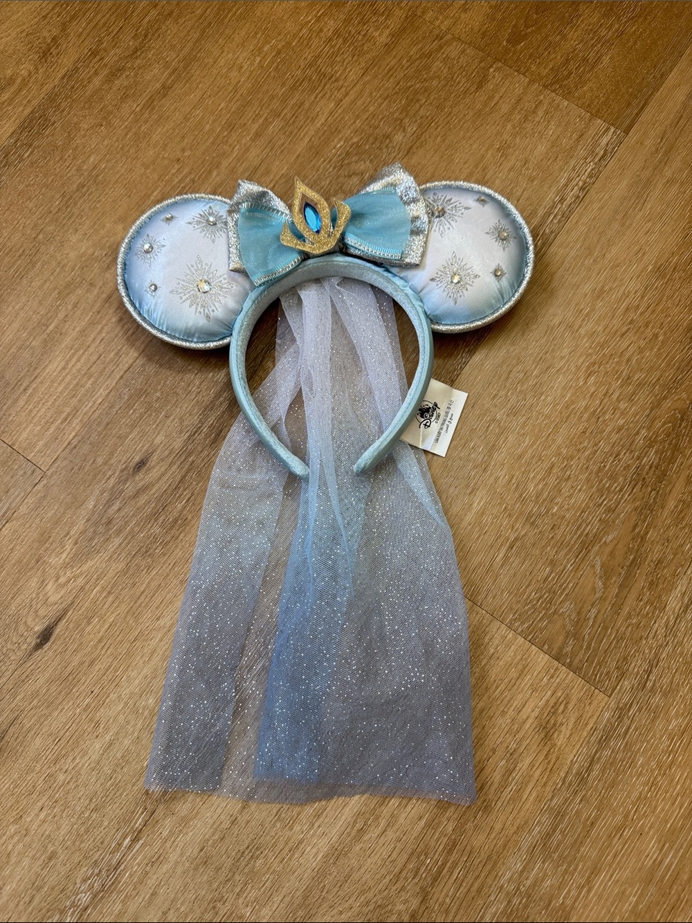 Disney Sparkle Princess Mouse Ear Headband - Light Blue & Gold